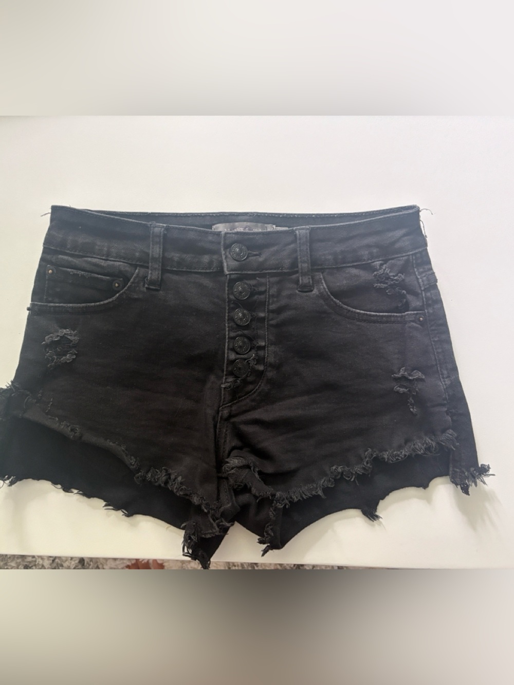 Just USA Black Distressed Women's Denim Shorts